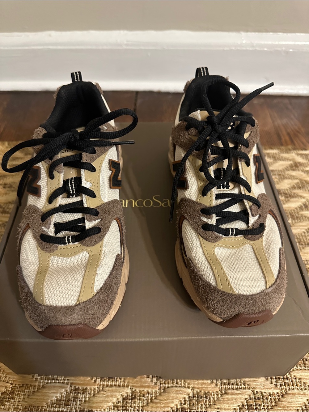 New Balance Men's 530 Beige and Brown Suede Mesh Sneakers - Picture 5 of 7